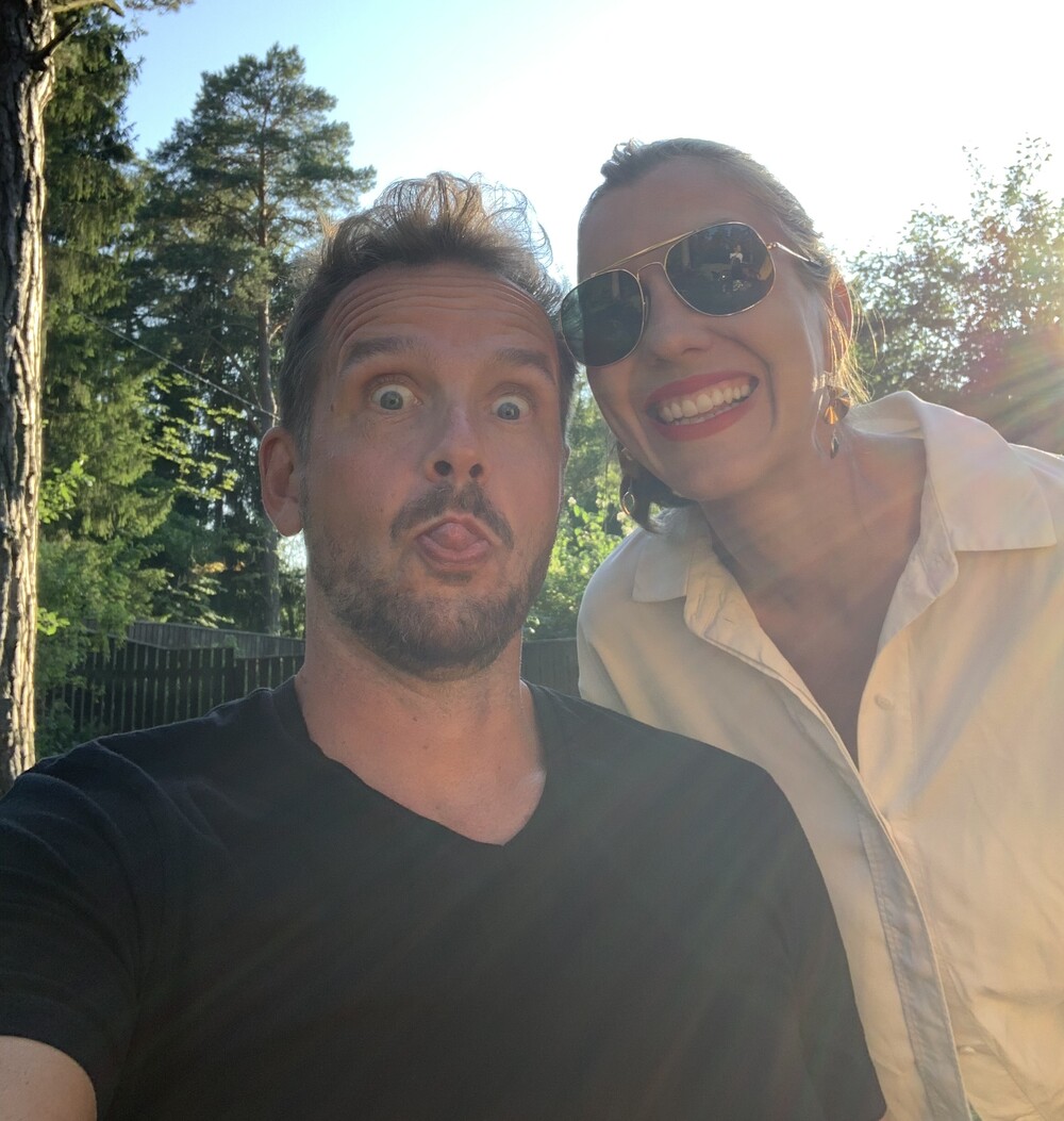Ronja and Mika laughing